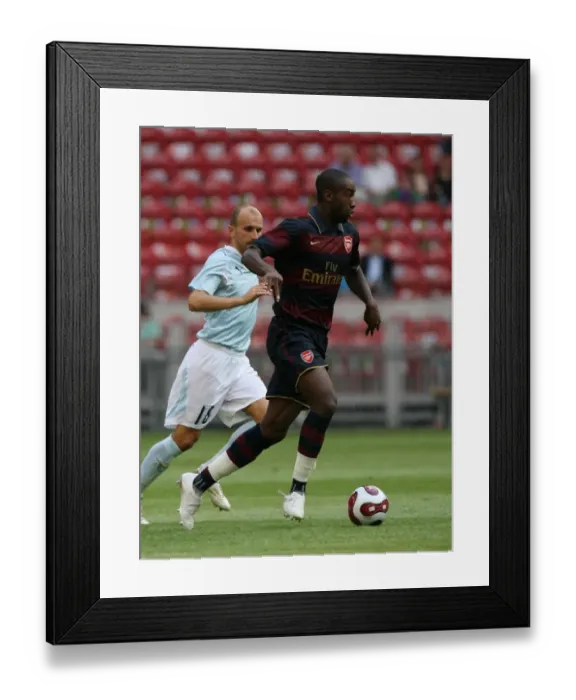 Framed Print : Arsenal's Johan Djourou Scores Against Lazio at Amsterdam Tournament: Arsenal 2-1 Framed Print : Arsenal's Johan Djourou Scores Against Lazio at Amsterdam Tournament: Arsenal 2-1