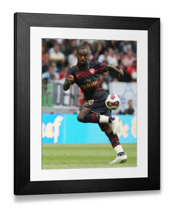 Framed Print : Arsenal's Johan Djourou Scores Game-Winning Goal vs. Lazio at Amsterdam Tournament (2007)