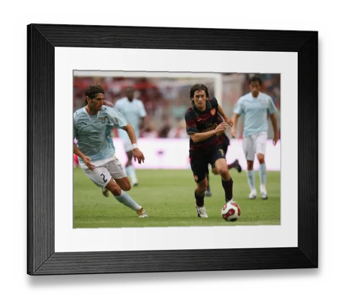 Framed Print : Tomas Rosicky (Arsenal) Guglielmo Stendardo (Lazio)