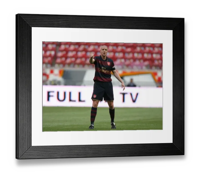 Framed Print : Philippe Senderos's Goal Secures Arsenal's Victory over Lazio at Amsterdam ArenA (2007)