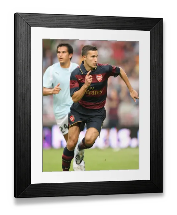 Framed Print : Van Persie's Strike: Arsenal's Victory over Lazio at Amsterdam ArenA (2007)