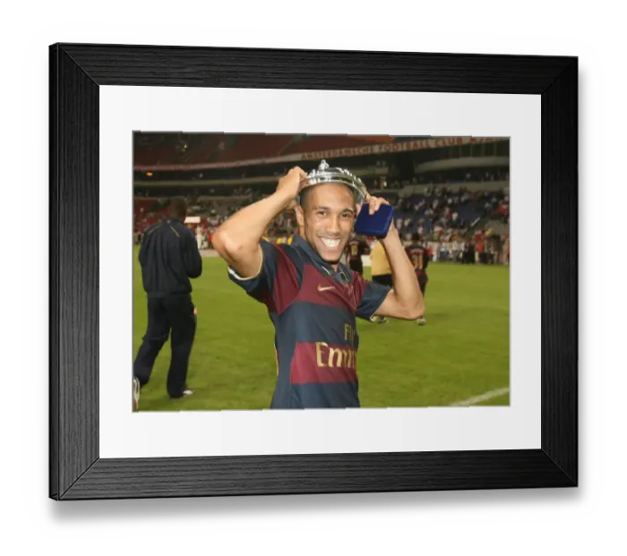 Framed Print : Gael Clichy (Arsenal) celebrates after the match Framed Print : Gael Clichy (Arsenal) celebrates after the match