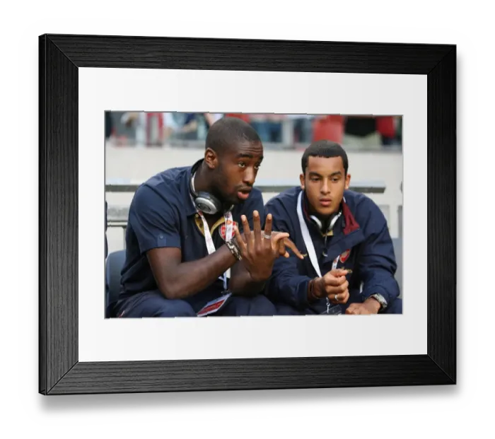 Framed Print : Johan Djourou and Theo Walcott (Arsenal) Framed Print : Johan Djourou and Theo Walcott (Arsenal)