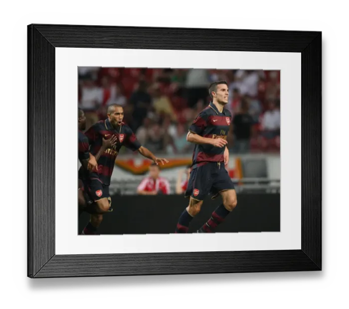 Framed Print : Van Persie's Triumph: Arsenal's Winning Moment at Ajax with Eboue and Clichy Framed Print : Van Persie's Triumph: Arsenal's Winning Moment at Ajax with Eboue and Clichy