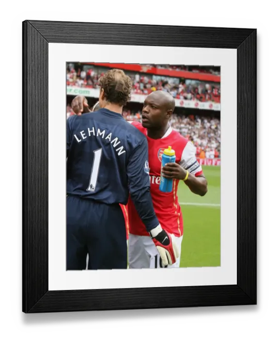 Framed Print : William Gallas and Jens Lehmann (Arsenal) before the match