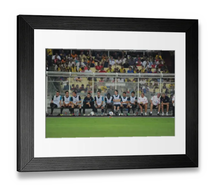 Framed Print : The Arsenal bench. Malaysia XI 0: 4 Arsenal, Bukit Jalil Stadium, Kuala Lumpur, Malaysia, 13  /  7  /  2011
