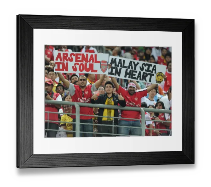 Framed Print : Arsenal fans. Malaysia XI 0: 4 Arsenal, Bukit Jalil Stadium, Kuala Lumpur, Malaysia, 13 / 7 / 2011 Framed Print : Arsenal fans. Malaysia XI 0: 4 Arsenal, Bukit Jalil Stadium, Kuala Lumpur, Malaysia, 13 / 7 / 2011