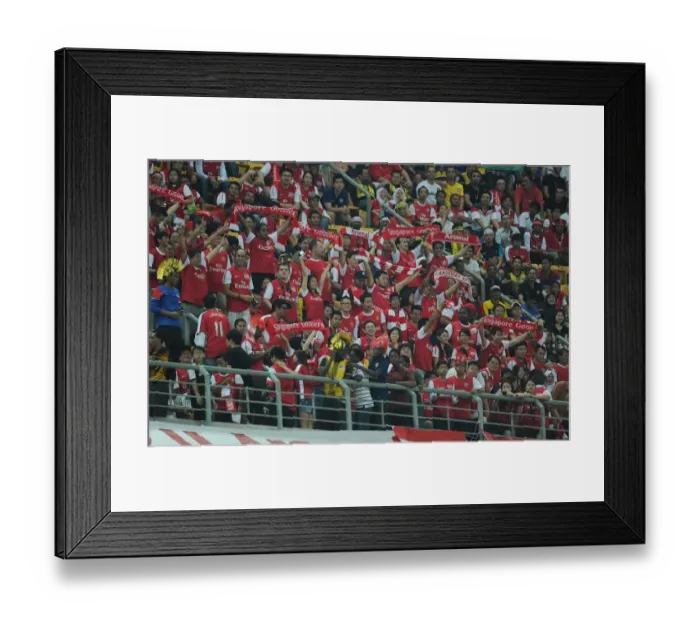 Framed Print : Arsenal's 4-0 Triumph over Malaysia XI: A Sea of Celebrating Fans at Bukit Jalil Stadium, 2011