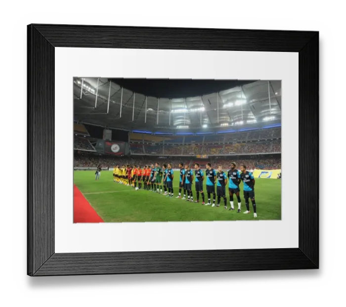 Framed Print : The Arsenal and Malaysia team line up before the match. Malaysia XI 0: 4 Arsenal Framed Print : The Arsenal and Malaysia team line up before the match. Malaysia XI 0: 4 Arsenal