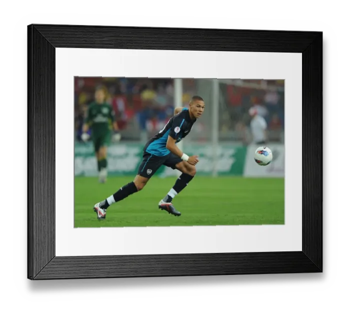 Framed Print : Kieran Gibbs (Arsenal). Malaysia XI 0: 4 Arsenal, Bukit Jalil Stadium, Kuala Lumpur