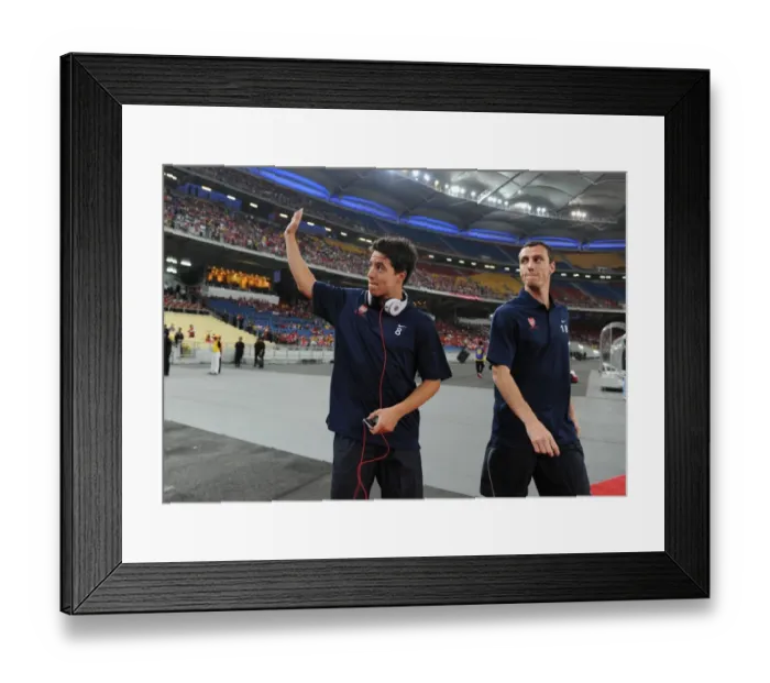 Framed Print : Samir Nasri and Sebastien Squillaci (Arsenal). Suajuna Hotel, Kuala Lumpur, Malaysia, 13 / 7 / 2011 Framed Print : Samir Nasri and Sebastien Squillaci (Arsenal). Suajuna Hotel, Kuala Lumpur, Malaysia, 13 / 7 / 2011
