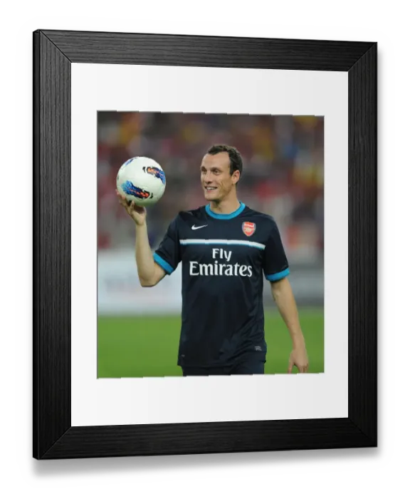 Framed Print : Sebastien Squillaci (Arsenal). Malaysia XI 0: 4 Arsenal, Bukit Jalil Stadium