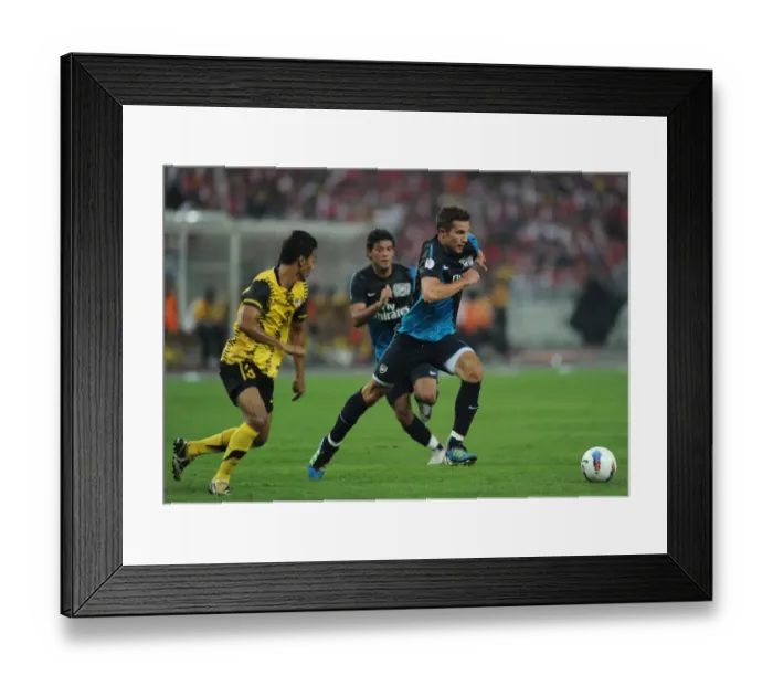 Framed Print : Robin van Persie's Stellar Show: Arsenal Thrashes Malaysia XI 4-0