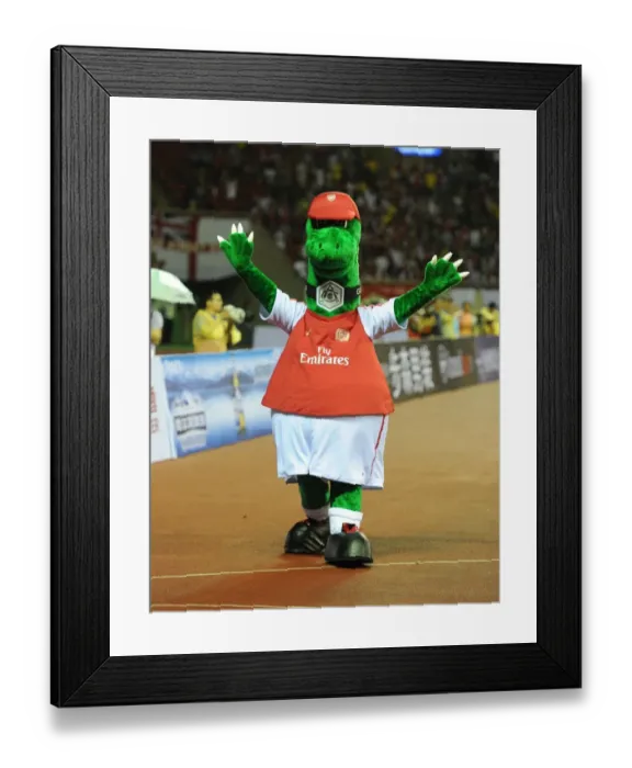 Framed Print : Arsenal's Gunnersaurus at 2011 Pre-Season Match in Hangzhou, China Framed Print : Arsenal's Gunnersaurus at 2011 Pre-Season Match in Hangzhou, China