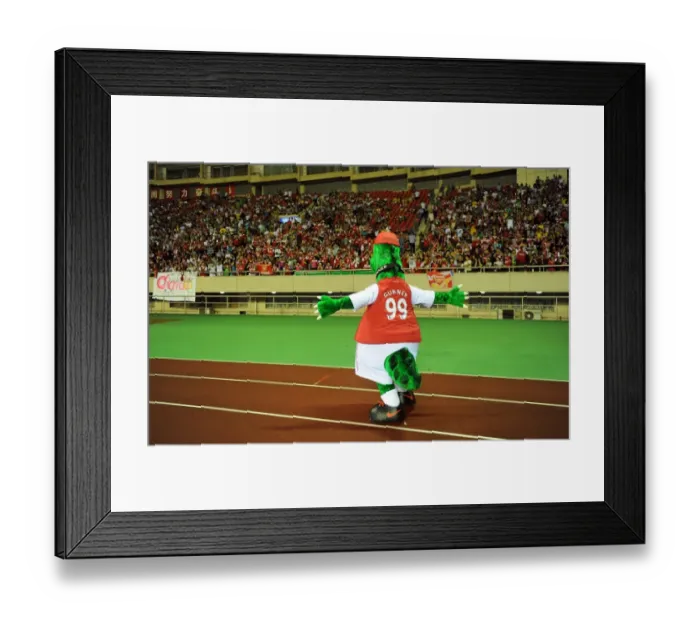 Framed Print : Arsenal's Gunnersaurus Roars in Hangzhou: Arsenal FC's Mascot at 2011 Pre-Season Match in China Framed Print : Arsenal's Gunnersaurus Roars in Hangzhou: Arsenal FC's Mascot at 2011 Pre-Season Match in China