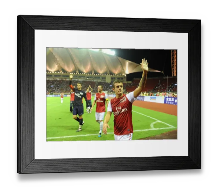 Framed Print : Jack Wilshere Bids Farewell: Arsenal's Star Midfielder Waves to Fans in Hangzhou, China (Hangzhou Greentown vs Arsenal) Framed Print : Jack Wilshere Bids Farewell: Arsenal's Star Midfielder Waves to Fans in Hangzhou, China (Hangzhou Greentown vs Arsenal)