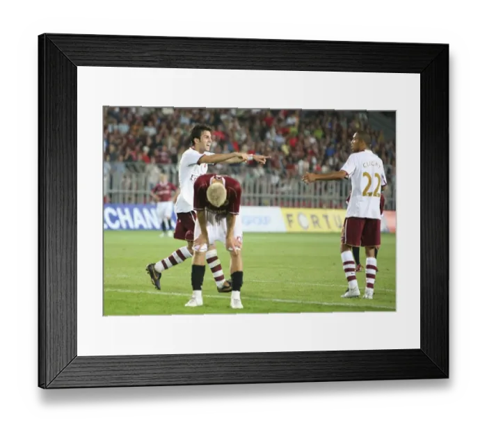 Framed Print : Cesc Fabregas celebrates scoring the 1st Arsenal goal with Gael Clichy Framed Print : Cesc Fabregas celebrates scoring the 1st Arsenal goal with Gael Clichy