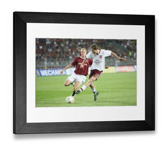 Framed Print : Alex Hleb Scores the Second Goal: Arsenal Leads Sparta Prague in Champions League Qualifier