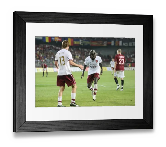 Framed Print : Alex Hleb celebrates scoring the 2nd Arsenal goal with Bacary Sagna Framed Print : Alex Hleb celebrates scoring the 2nd Arsenal goal with Bacary Sagna
