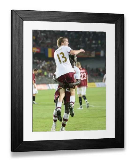 Framed Print : Alex Hleb celebrates scoring the 2nd Arsenal goal with Bacary Sagna Framed Print : Alex Hleb celebrates scoring the 2nd Arsenal goal with Bacary Sagna