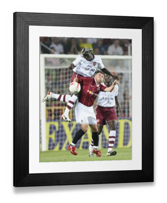 Framed Print : Bacary Sagna (Arsenal) Marek Kulic (Sparta Prague)