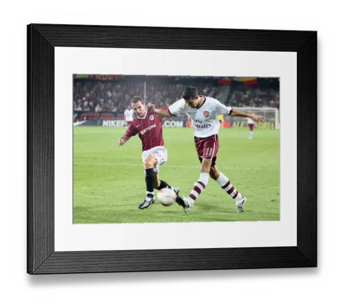 Framed Print : Robin van Persie (Arsenal) Zdenek Pospech (Sparta Prague)