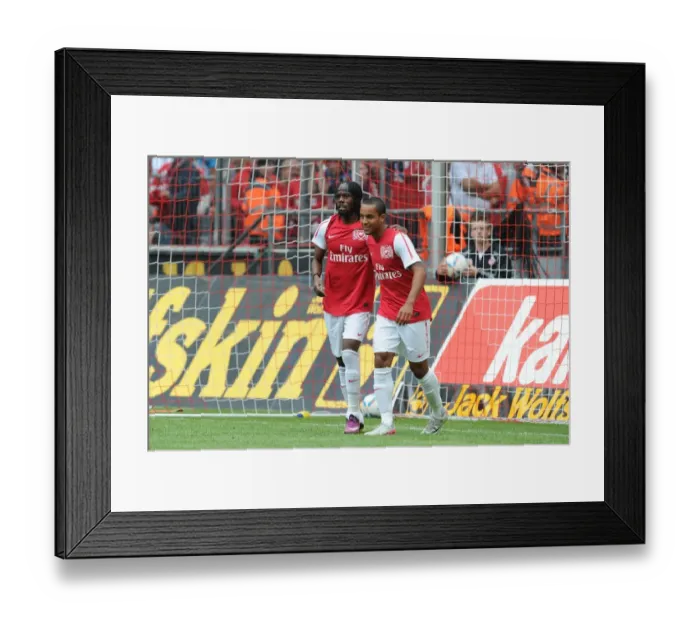 Framed Print : Gervinho and Theo Walcott Celebrate Arsenal's Goals in Cologne Friendly Framed Print : Gervinho and Theo Walcott Celebrate Arsenal's Goals in Cologne Friendly