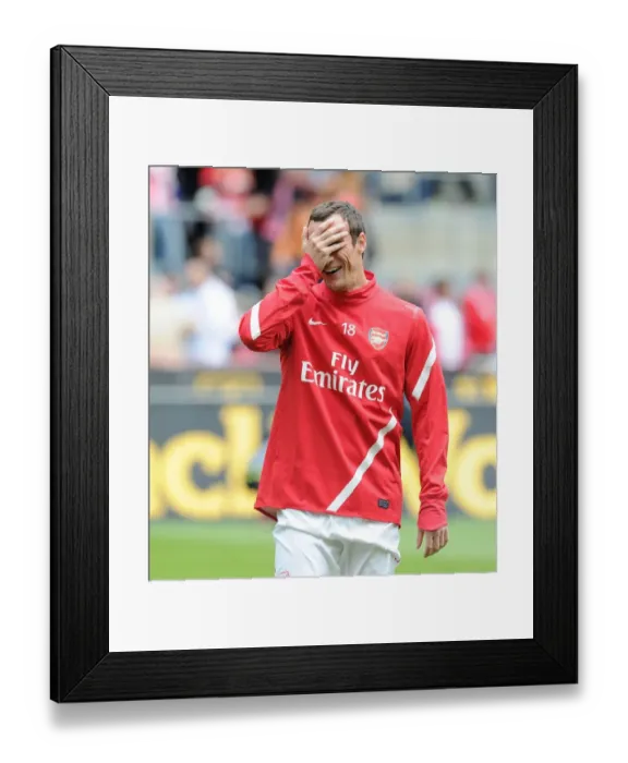 Framed Print : Sebastien Squillaci in Action: Arsenal vs. Cologne Pre-Season Friendly, 2011