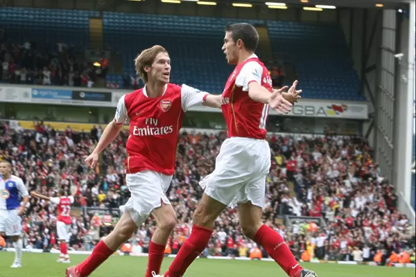 Robin van Persie and Alex Hleb: Unforgettable Moment of Celebration as Arsenal Draw 1-1 with Blackburn Rovers, 2007