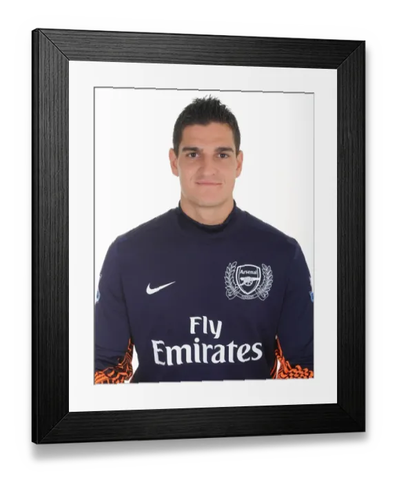 Framed Print : Vito Mannone (Arsenal). Arsenal Photocall, Emirates Stadium, Arsenal Football Club