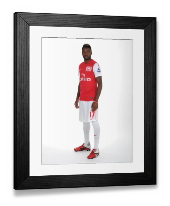 Framed Print : Arsenal's Alex Song at Emirates Stadium Photocall (April 8, 2011)
