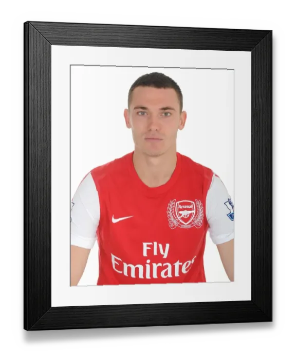 Framed Print : Arsenal Football Club: Thomas Vermaelen at Emirates Stadium Photocall