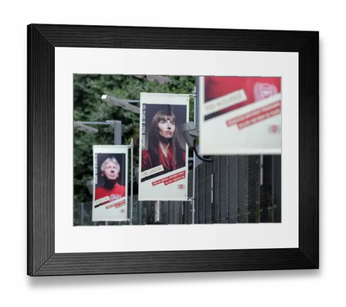 Framed Print : Arsenal Fans Celebrate 1:0 Victory over Udinese in UEFA Champions League Qualifier (2011-12)