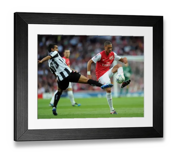 Framed Print : Arsenal vs Udinese: Kieran Gibbs Scores the Winner in UEFA Champions League Play-Off