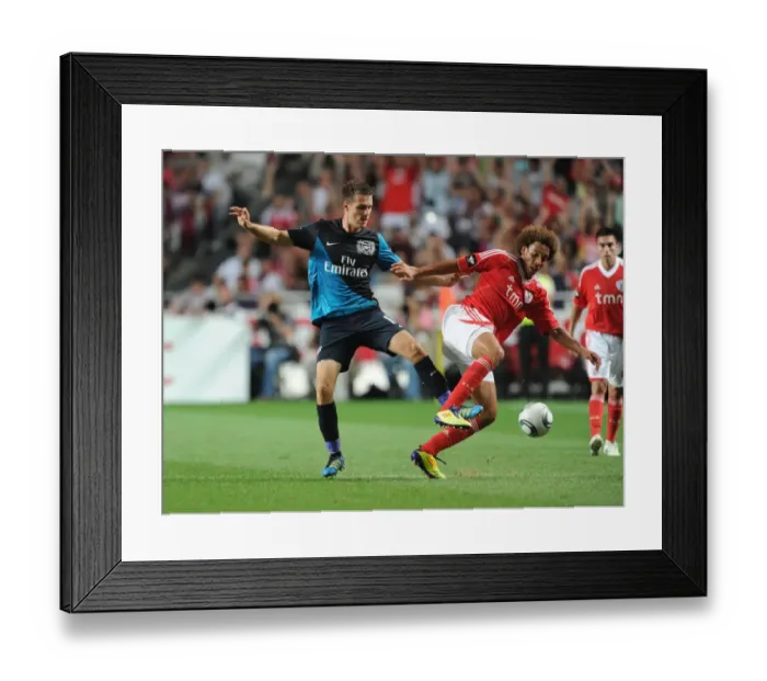 Framed Print : Ramsey vs. Witsel: Battle in the Pre-Season Friendly between Benfica and Arsenal (2011)