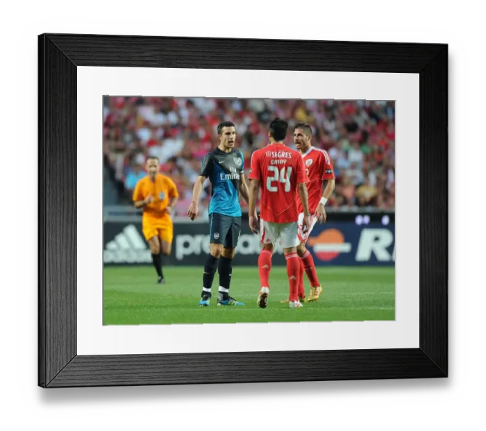Framed Print : Van Persie vs. Garay: Clash of Titans in Arsenal's Pre-Season Battle with Benfica (2011)