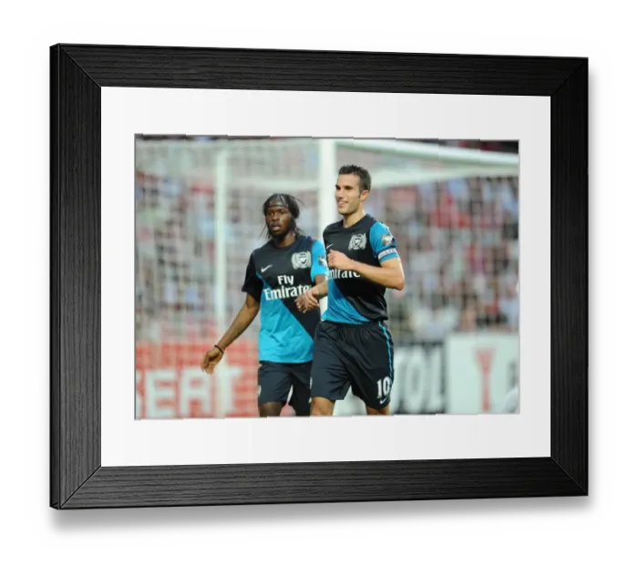Framed Print : Van Persie's Pre-Season Brilliance: Arsenal's Star Strikers Celebrate Goal Against Benfica (2011) Framed Print : Van Persie's Pre-Season Brilliance: Arsenal's Star Strikers Celebrate Goal Against Benfica (2011)