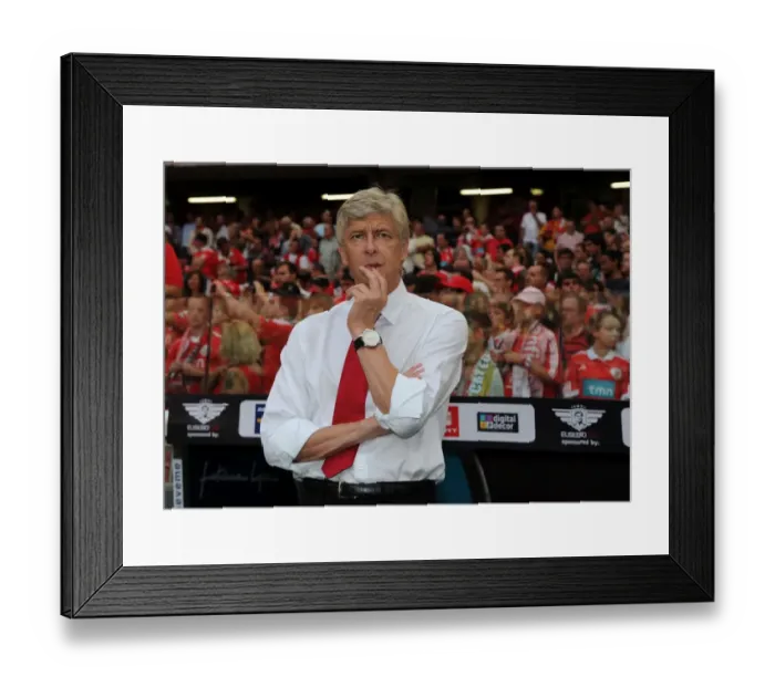 Framed Print : Arsene Wenger at Benfica: Arsenal's Pre-Season Showdown in Lisbon, 2011