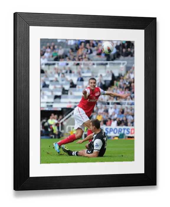 Framed Print : Robin van Persie Scores Past Ryan Taylor: Newcastle United vs. Arsenal, Premier League 2011-12