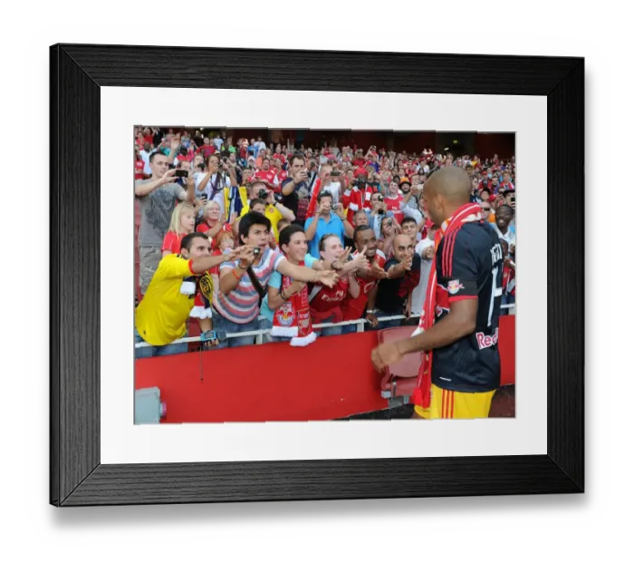 Framed Print : Thierry Henry Reunites with Arsenal Fans after Match vs. New York Red Bulls, 2011 Framed Print : Thierry Henry Reunites with Arsenal Fans after Match vs. New York Red Bulls, 2011