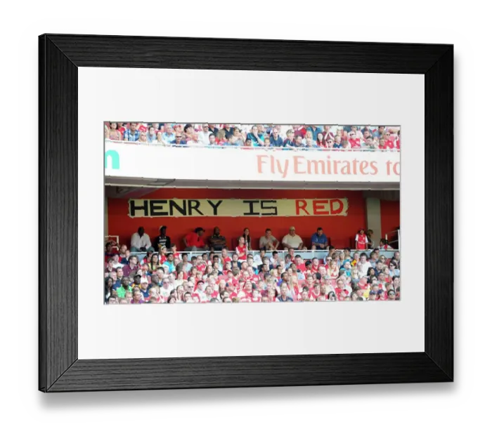 Framed Print : Thierry Henry banner. Arsenal 1: 1 New York Red Bulls. Emirates Cup Day 2 Framed Print : Thierry Henry banner. Arsenal 1: 1 New York Red Bulls. Emirates Cup Day 2