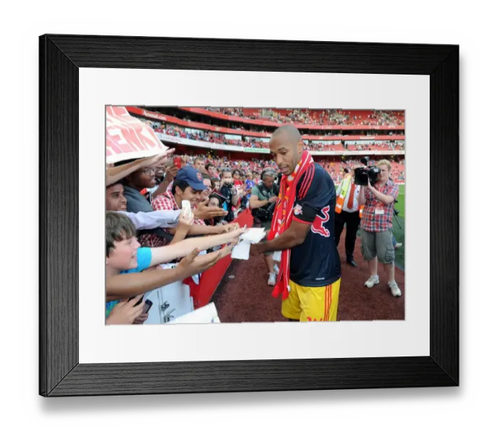 Framed Print : Thierry Henry Greets Fans: Arsenal Legend Signs Autographs After 1:1 Emirates Cup Match vs. New York Red Bulls Framed Print : Thierry Henry Greets Fans: Arsenal Legend Signs Autographs After 1:1 Emirates Cup Match vs. New York Red Bulls