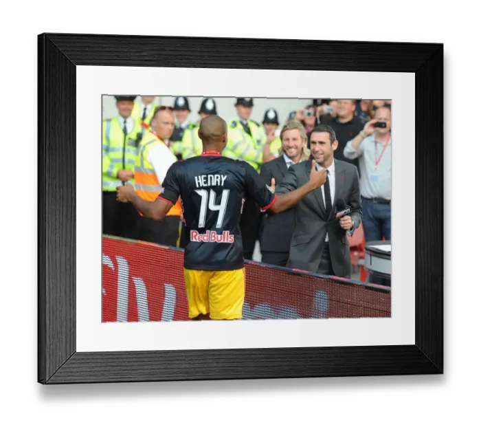 Framed Print : Thierry Henry and Martin Keown Reunited: Arsenal v New York Red Bulls, Emirates Cup 2011