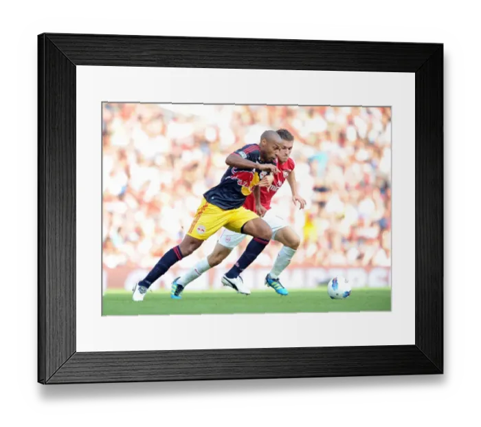 Framed Print : Thierry Henry vs. Aaron Ramsey: A Rivalry Revisited - Arsenal vs. New York Red Bulls, Emirates Cup 2011 (1-1)