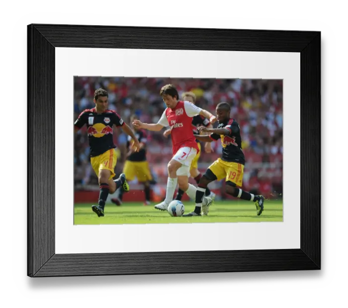 Framed Print : Arsenal's Rosicky Clashes with Marquez and Richards of New York Red Bulls during the Emirates Cup Match Framed Print : Arsenal's Rosicky Clashes with Marquez and Richards of New York Red Bulls during the Emirates Cup Match