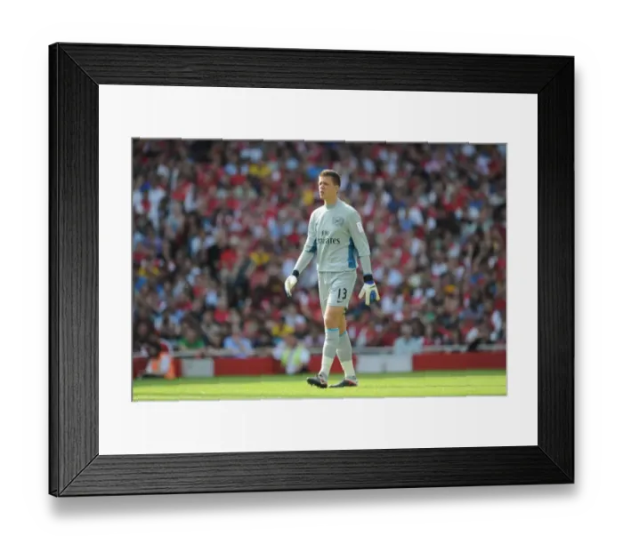 Framed Print : Arsenal's Wojciech Szczesny in Action against New York Red Bulls during the Emirates Cup 2011-12