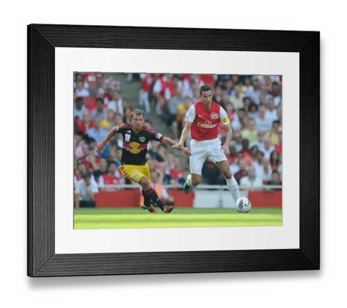 Framed Print : Arsenal's Robin van Persie Clashes with New York Red Bulls Teemu Tainio during the Emirates Cup Match, 2011 Framed Print : Arsenal's Robin van Persie Clashes with New York Red Bulls Teemu Tainio during the Emirates Cup Match, 2011
