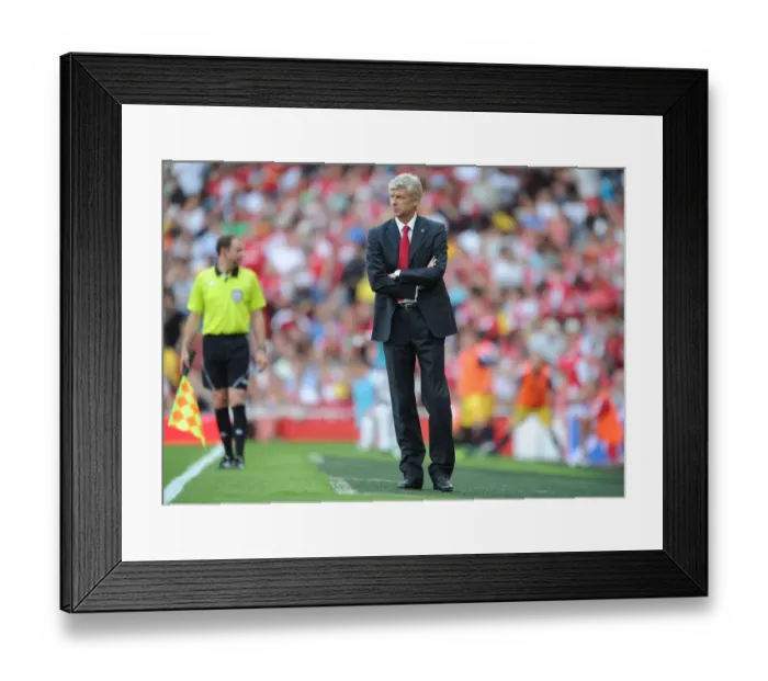 Framed Print : Arsene Wenger at the Emirates Cup: Arsenal vs. New York Red Bulls - 1:1 Draw (July 31, 2011)