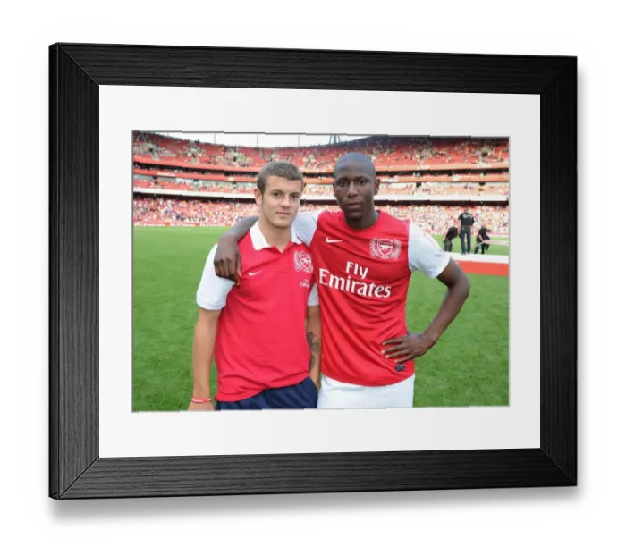 Framed Print : Arsenal's Jack Wilshere and Benik Afobe Clash with New York Red Bulls in 2011-12 Emirates Cup