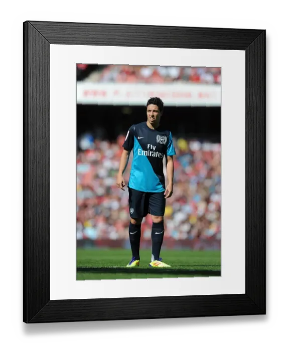 Framed Print : Arsenal's Samir Nasri Wears the Captain's Armband Against Boca Juniors in the Emirates Cup, 2011